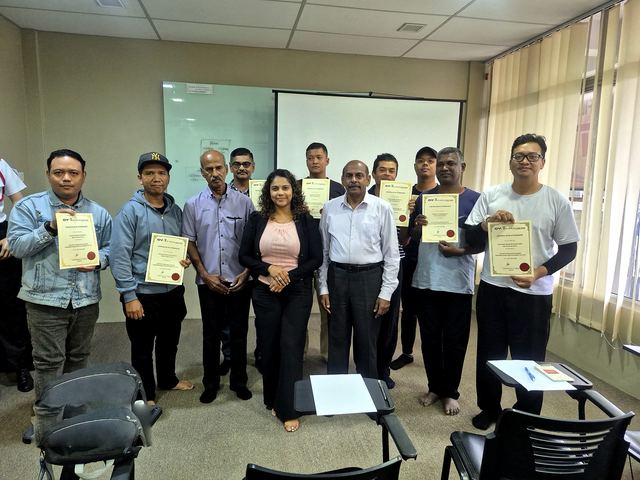 Certificates presented after training